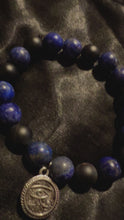 Load and play video in Gallery viewer, Power Eye Lapiz Lazuli Crystal Bracelet
